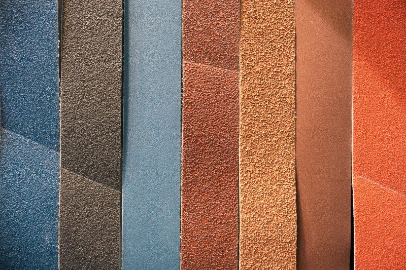 Pile of sandpaper lying on a table