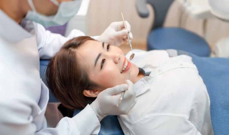 woman in dental chair